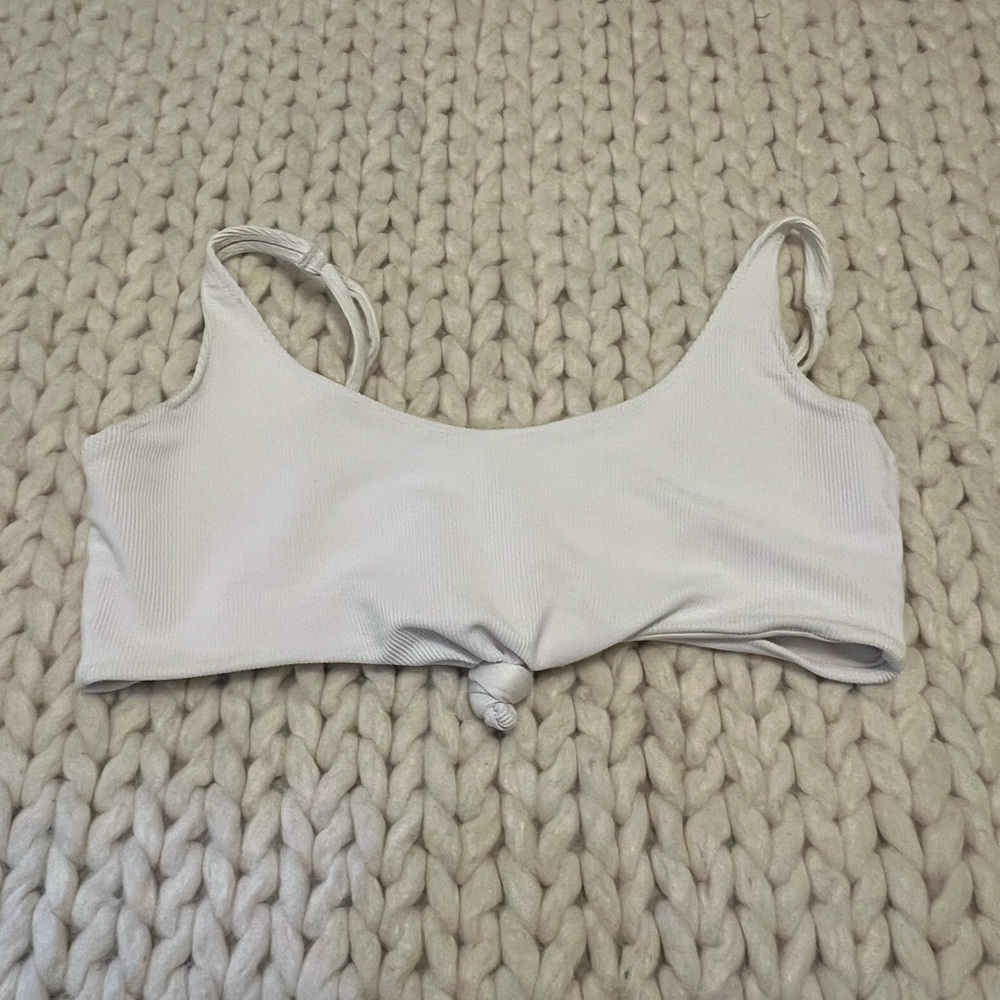Chic White Knotted Bikini Top